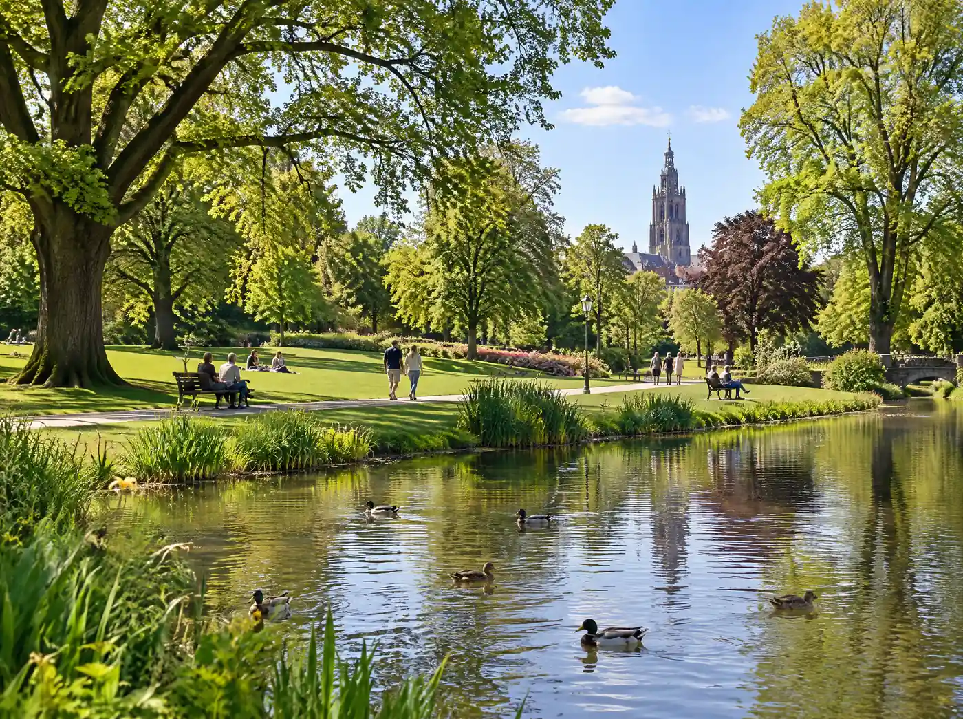 Het Valkenberg in Breda op een zonnige dag